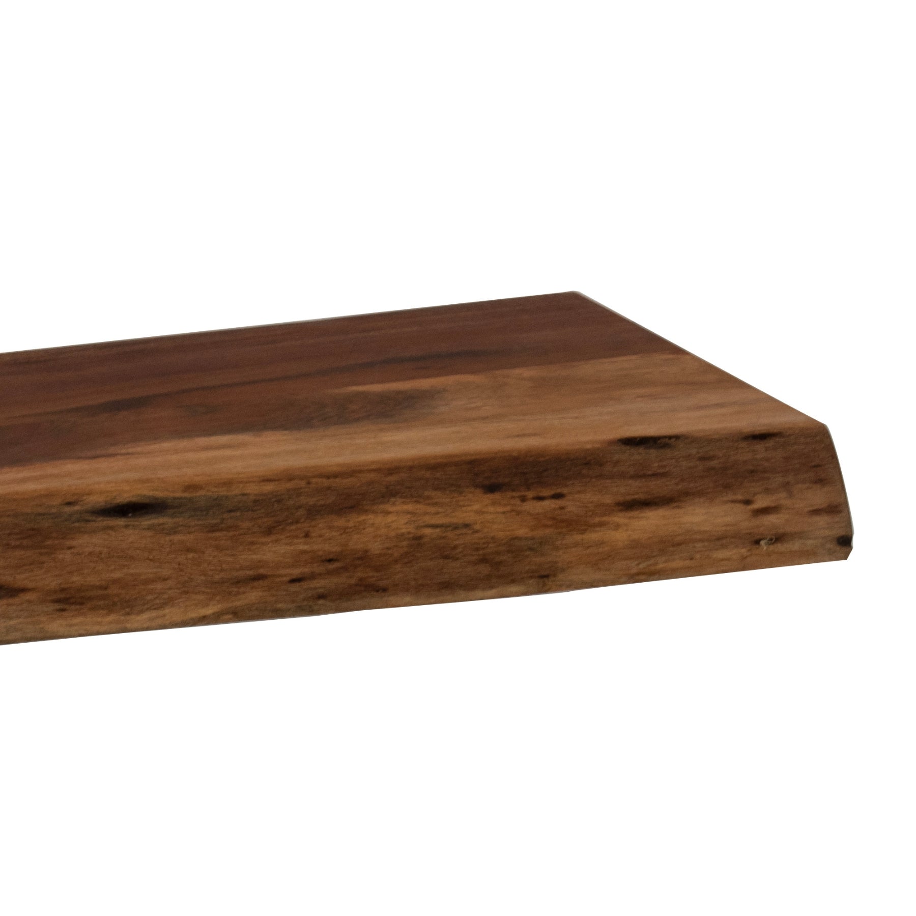 Chopping Board with Live Edge — side view brown acacia