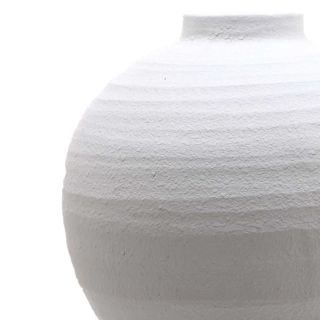 Tiber Large Matt White Ceramic Vase — side view white ceramic