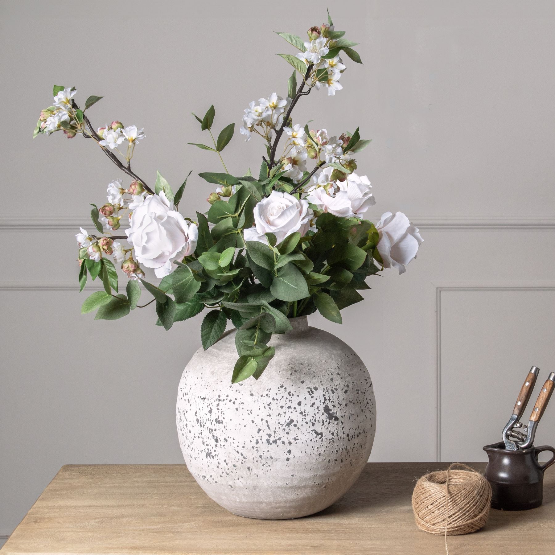 Tiber Stone Ceramic Vase — detail close-up stone ceramic