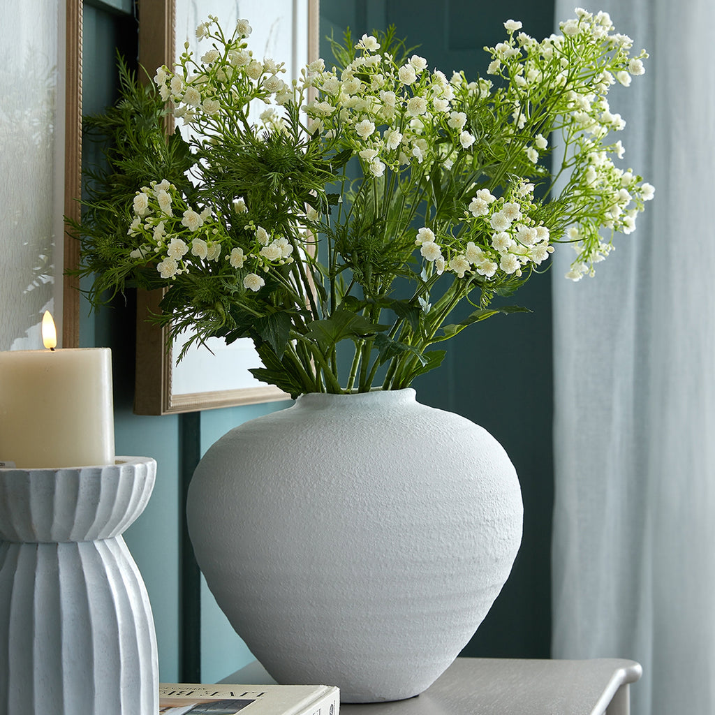 Regola Large Matt White Ceramic Vase, further view