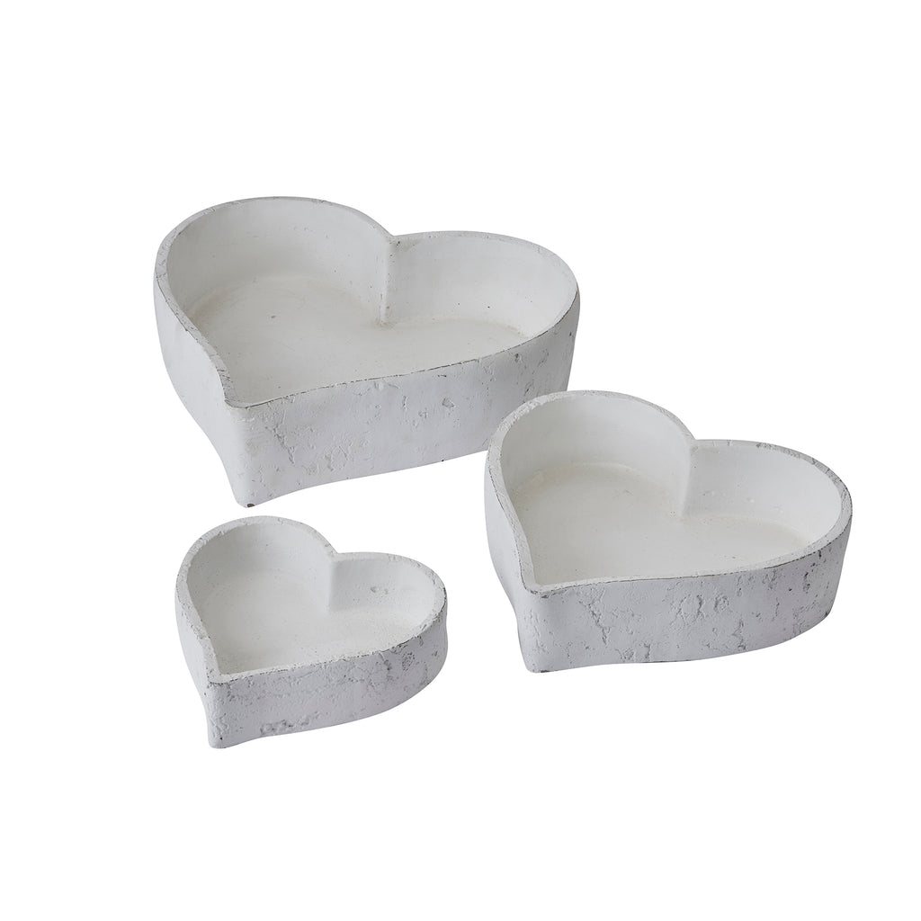 Set Of Three Large Matt White Ceramic Dishes — side view white ceramic