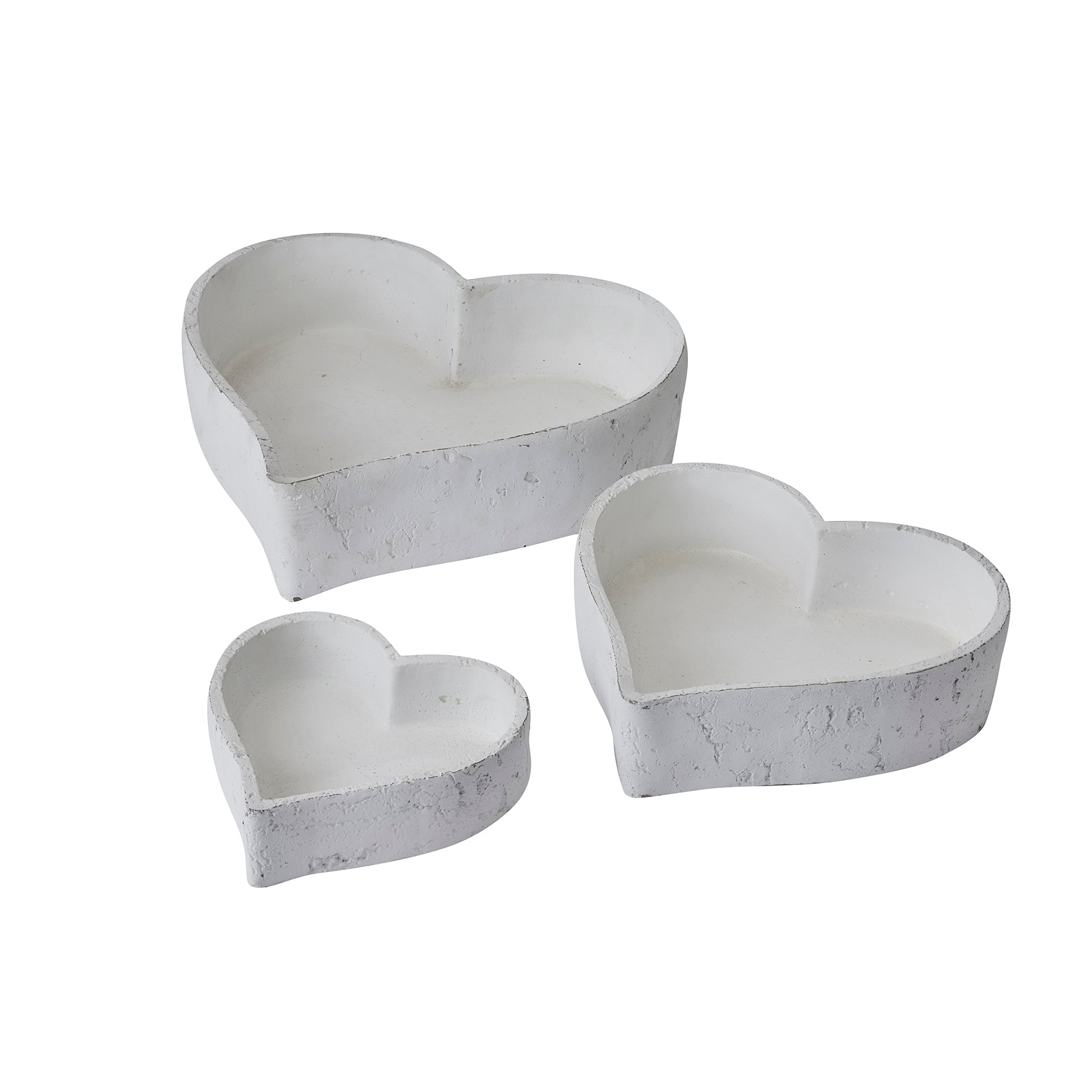 Set Of Three Large Matt White Ceramic Dishes — side view white ceramic