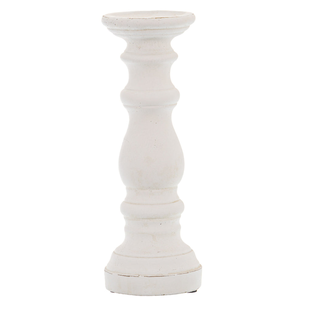 Matt White Small Ceramic Column Candle Holder — main product view