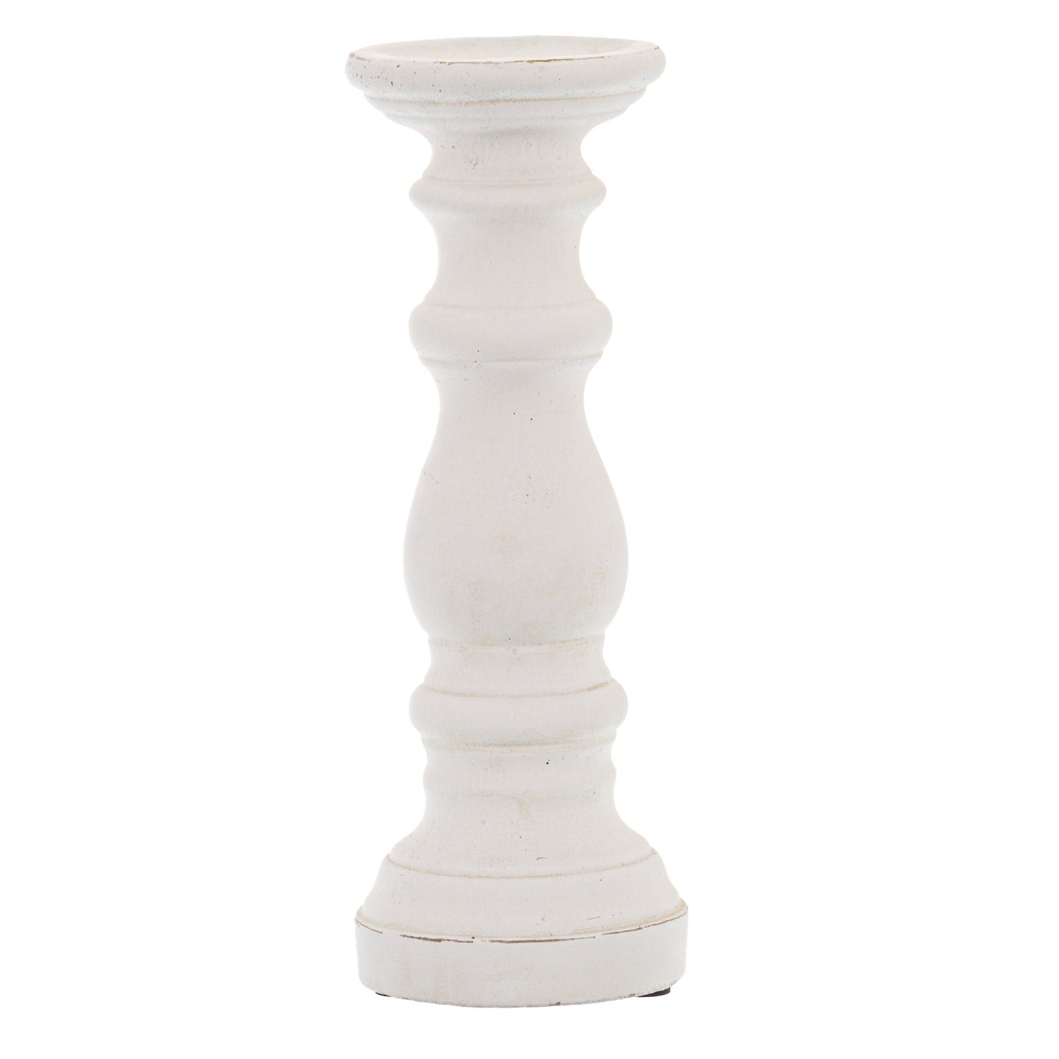 Matt White Small Ceramic Column Candle Holder — main product view