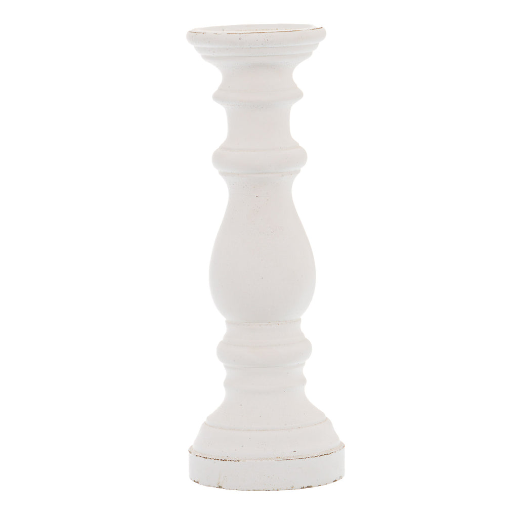 Matt White Ceramic Column Candle Holder — main product view