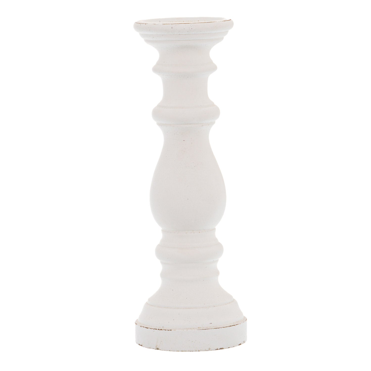 Matt White Ceramic Column Candle Holder — main product view