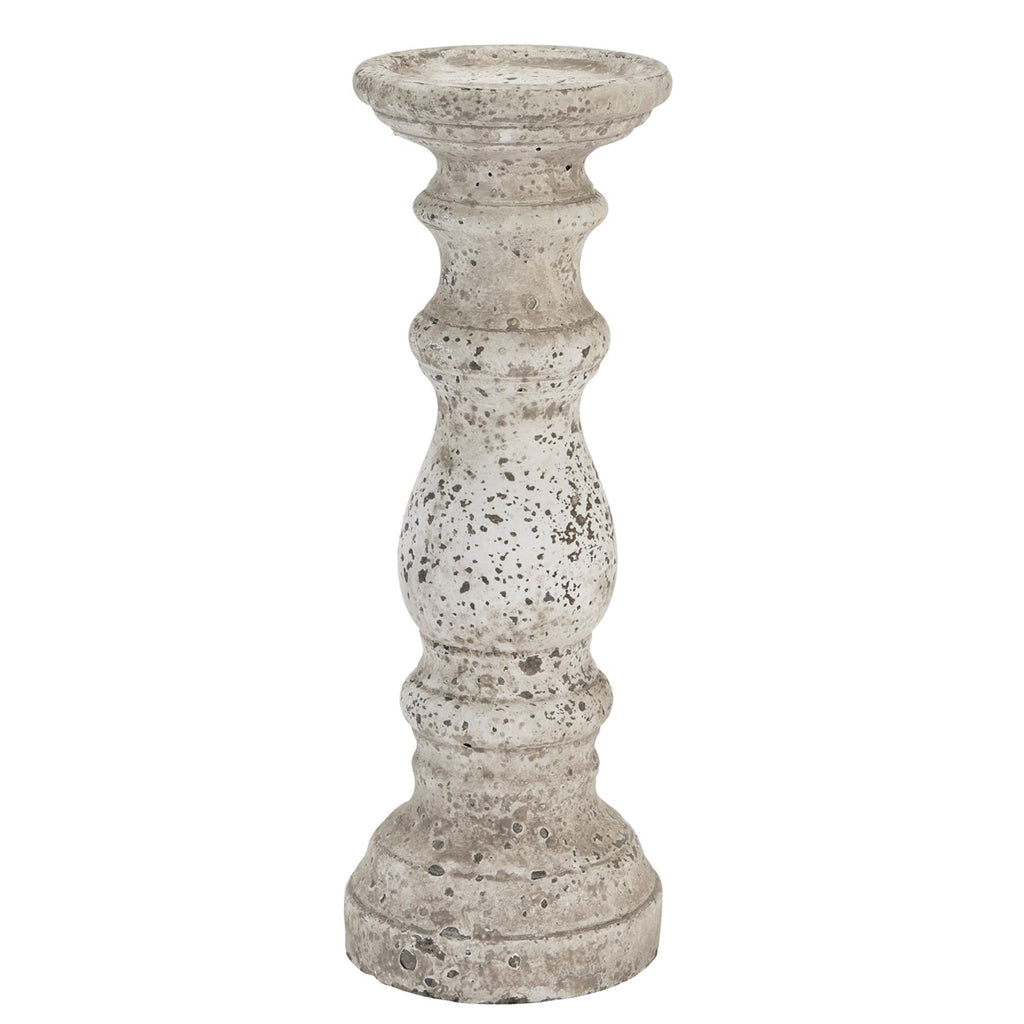 Large Stone Ceramic Column Candle Holder — main product view