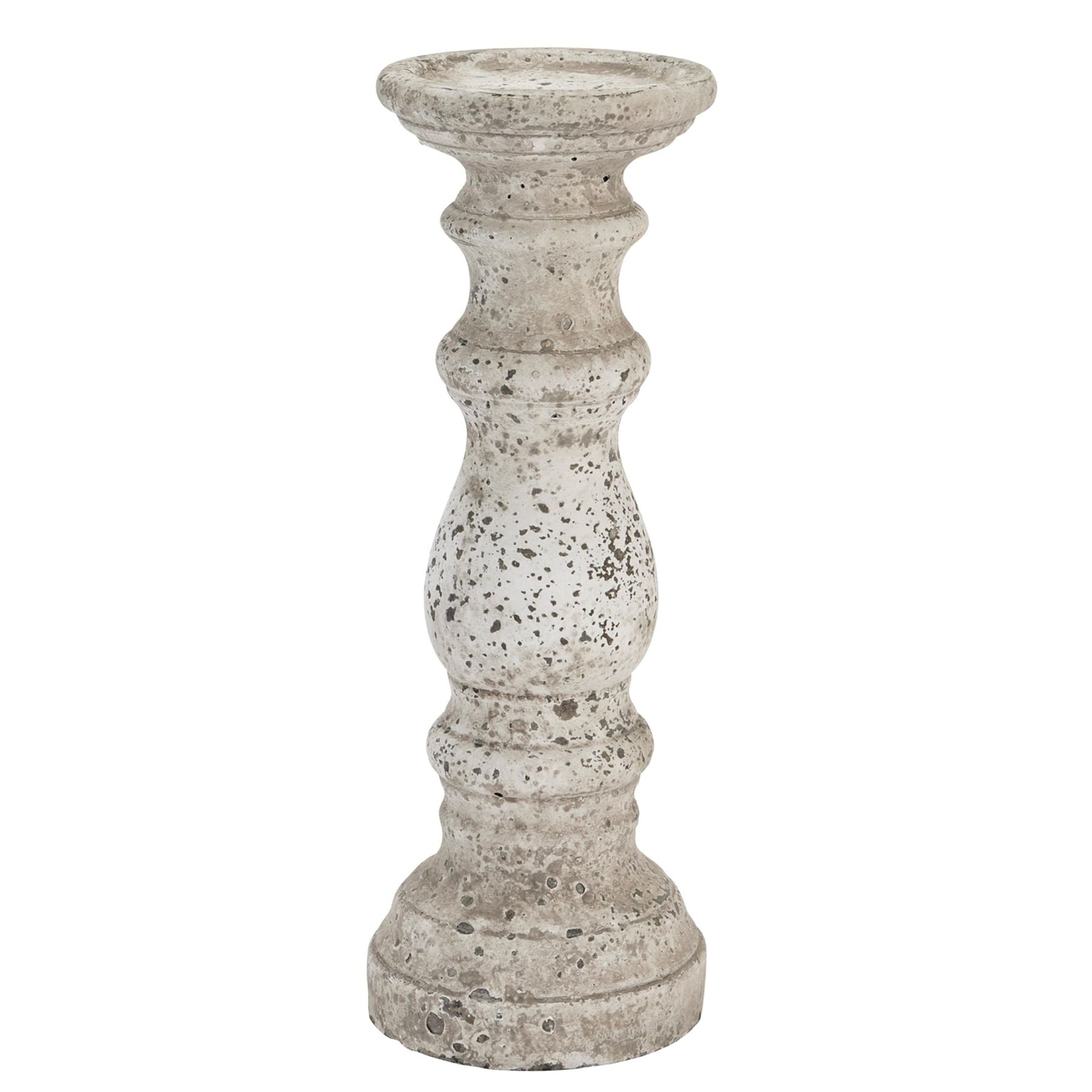 Large Stone Ceramic Column Candle Holder — main product view