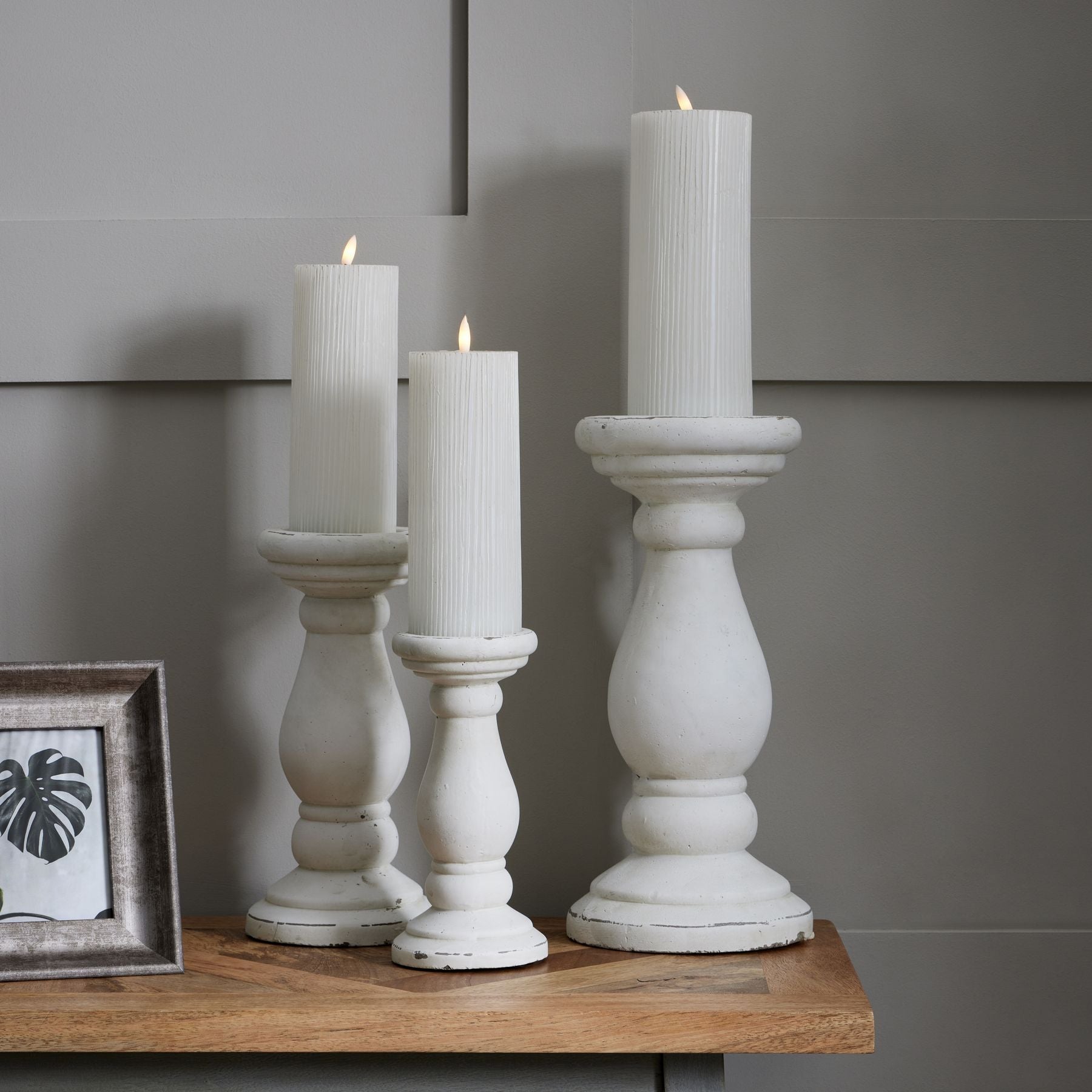 Matt White Ceramic Candle Holder — alternative angle white ceramic