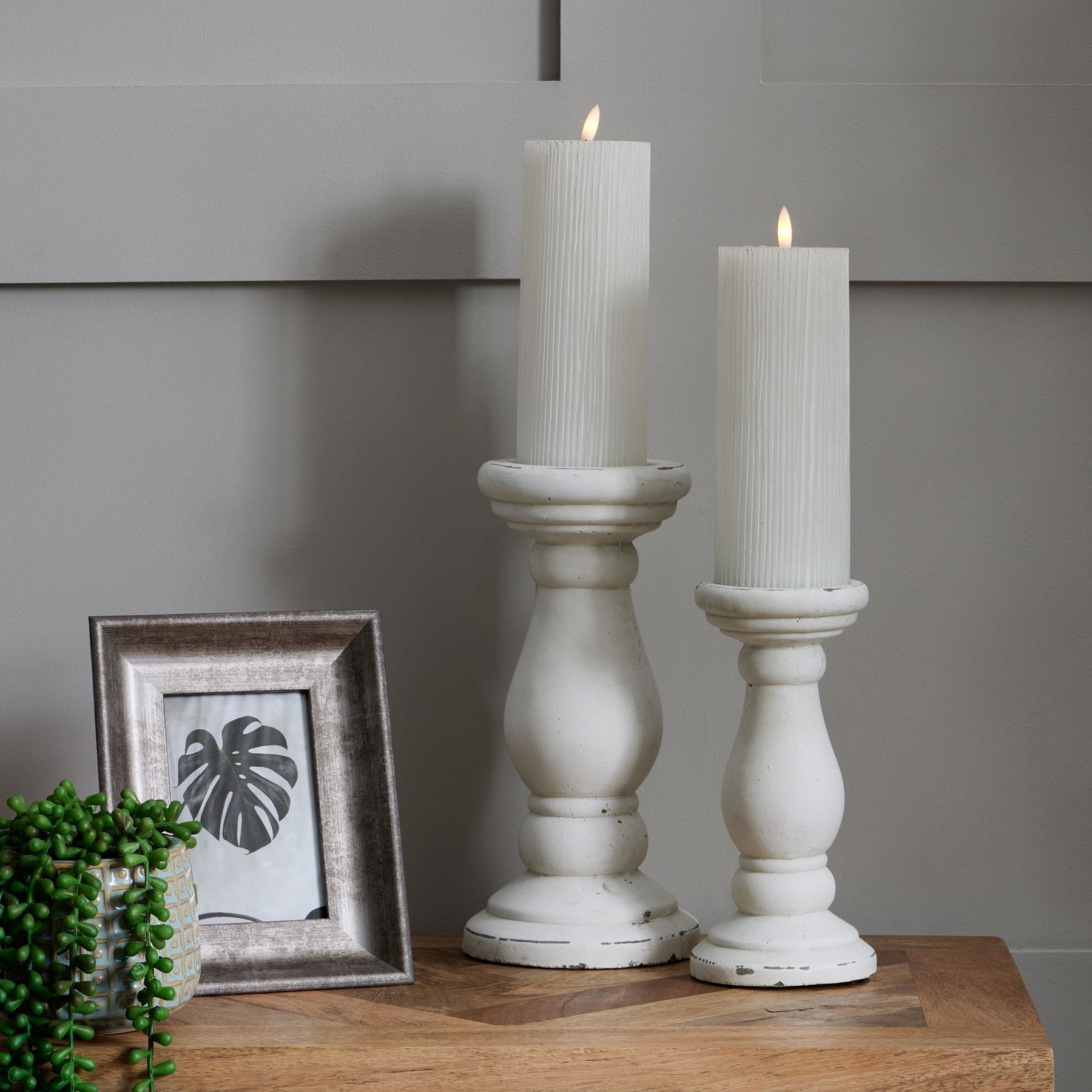 Matt White Ceramic Candle Holder — view 5 white ceramic