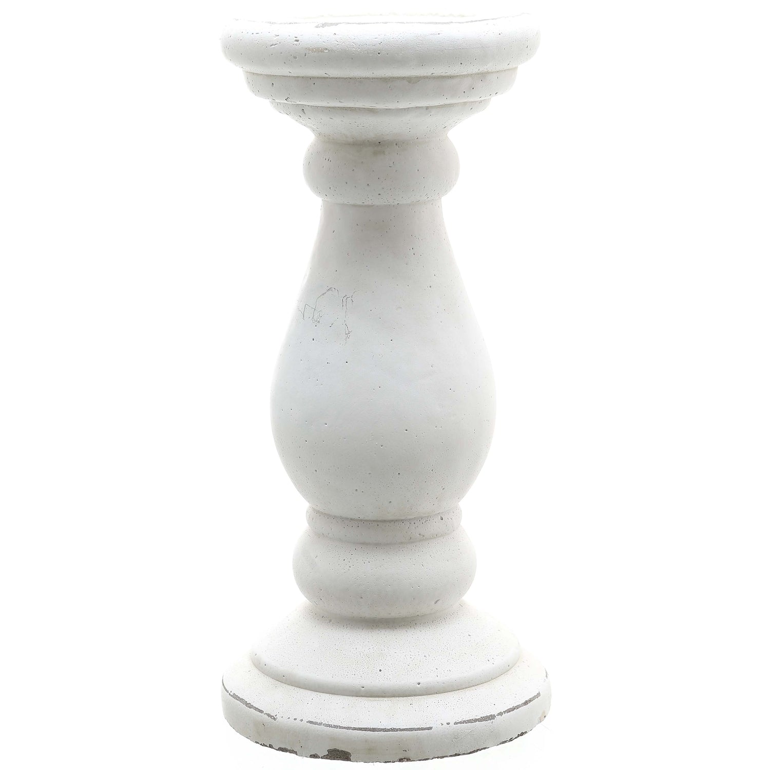 Large Matt White Ceramic Candle Holder — main product view