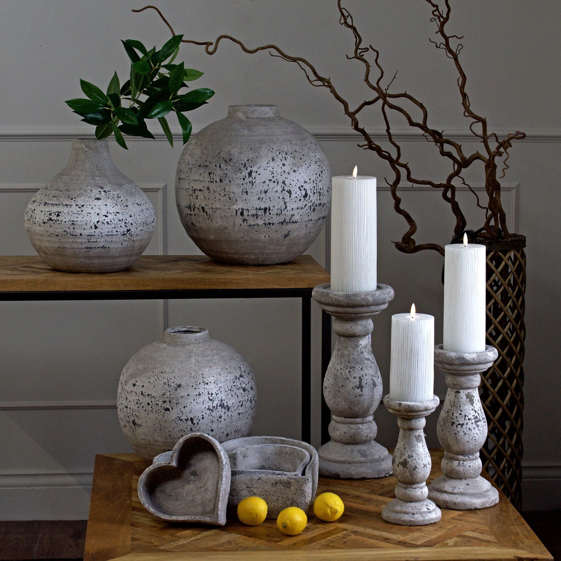 Stone Ceramic Candle Holder — alternative angle stone ceramic
