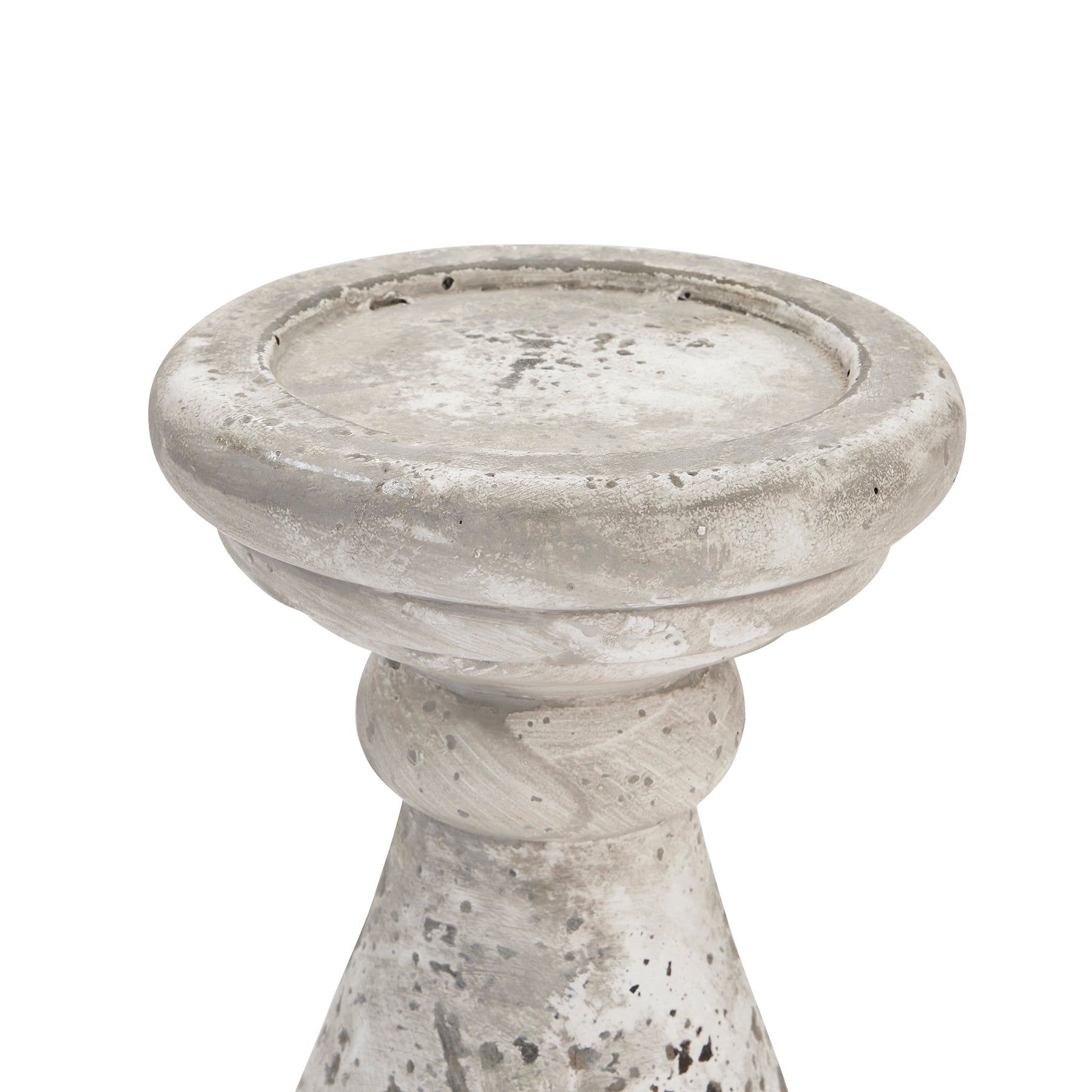 Large Stone Ceramic Candle Holder — side view stone ceramic