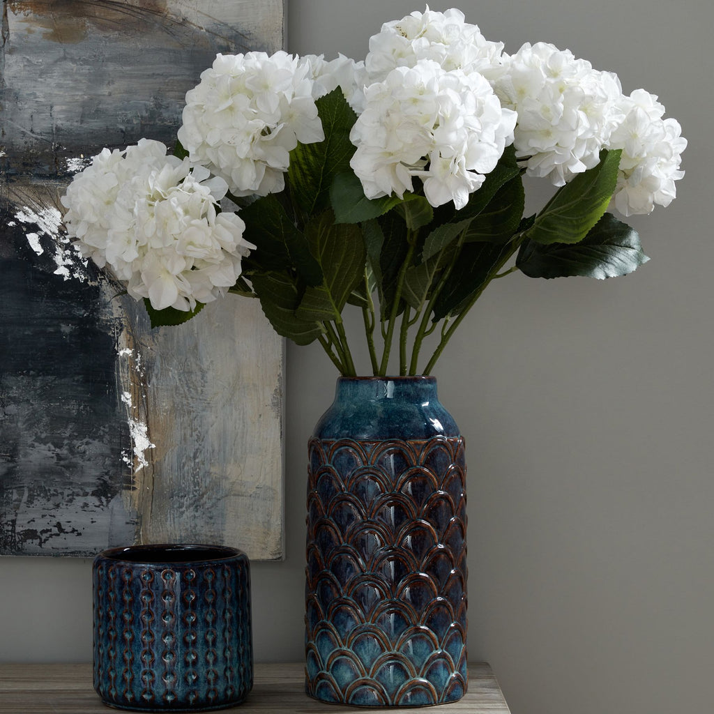 Seville Collection Indigo Planter — detail close-up ceramic