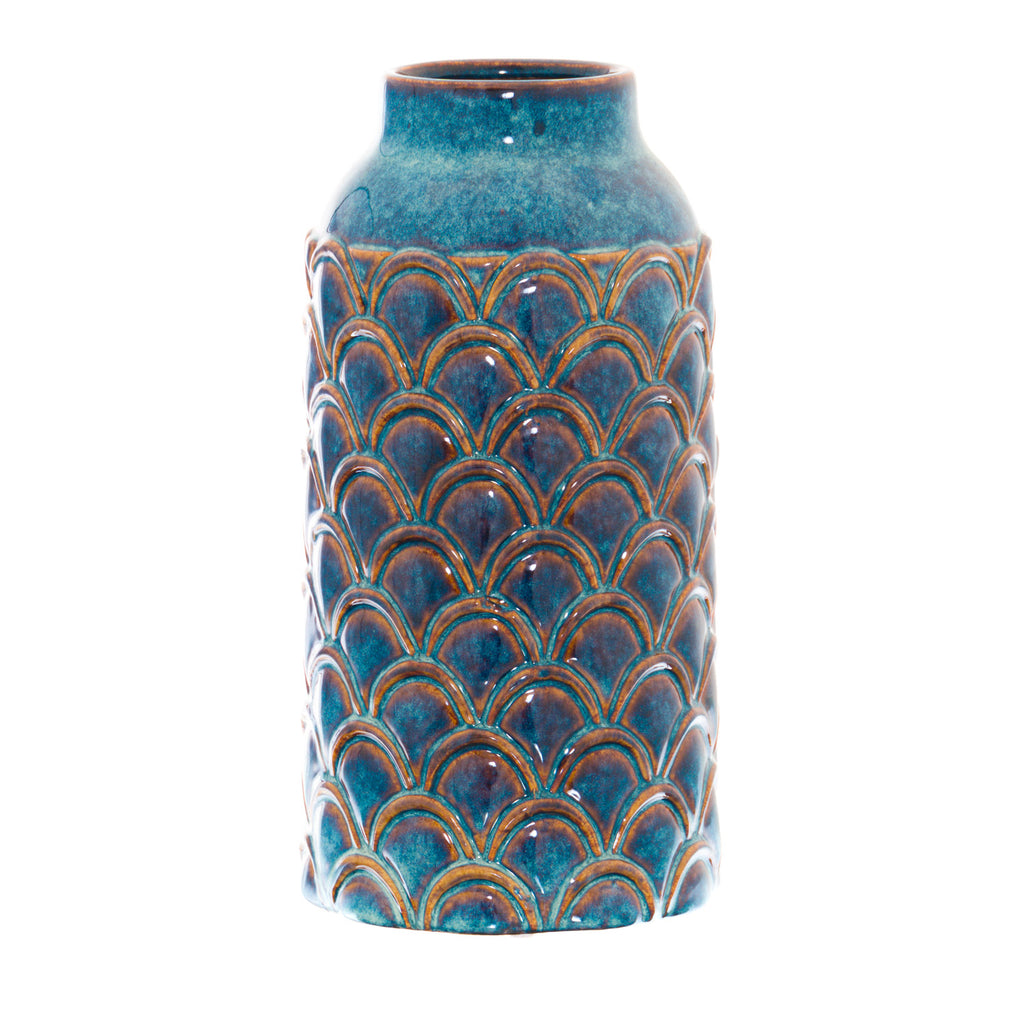 Seville Collection Large Indigo Scalloped Vase — main product view