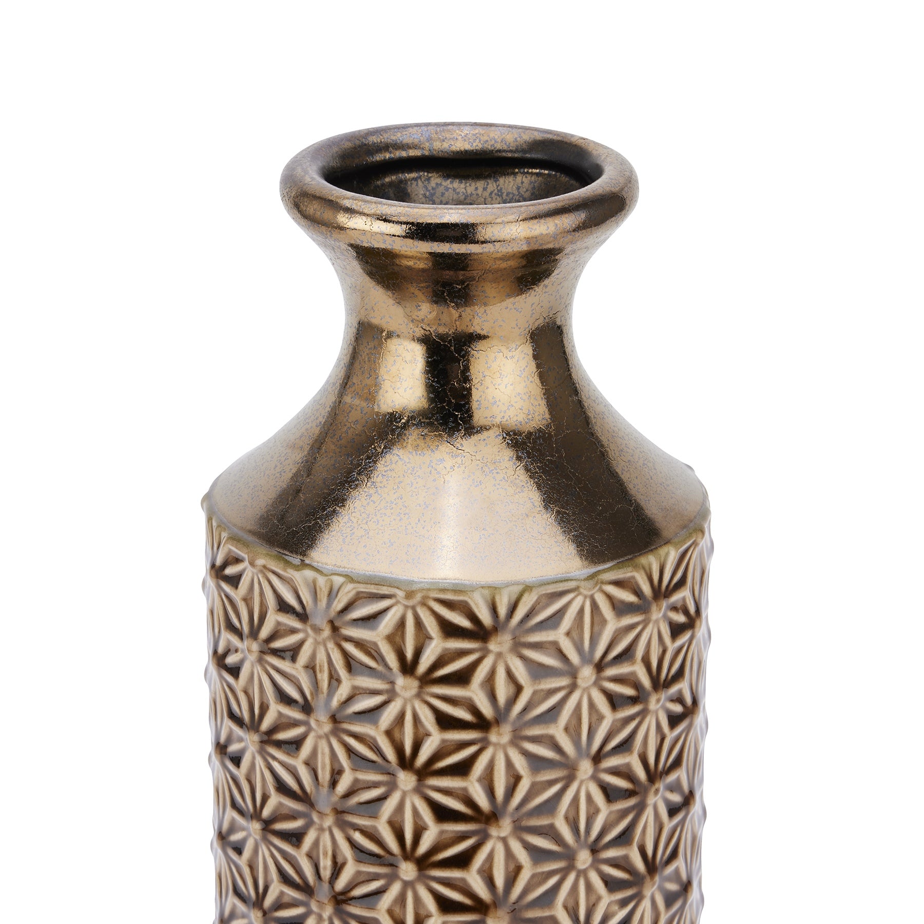 Seville Collection Caramel Fluted Vase — side view ceramic