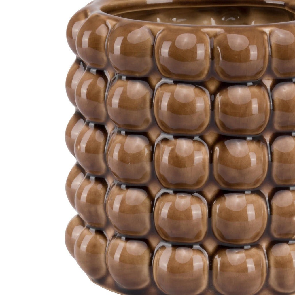 Seville Collection Caramel Bubble Planter — side view ceramic