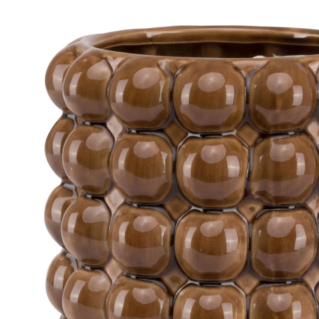 Seville Collection Large Caramel Bubble Planter — side view ceramic