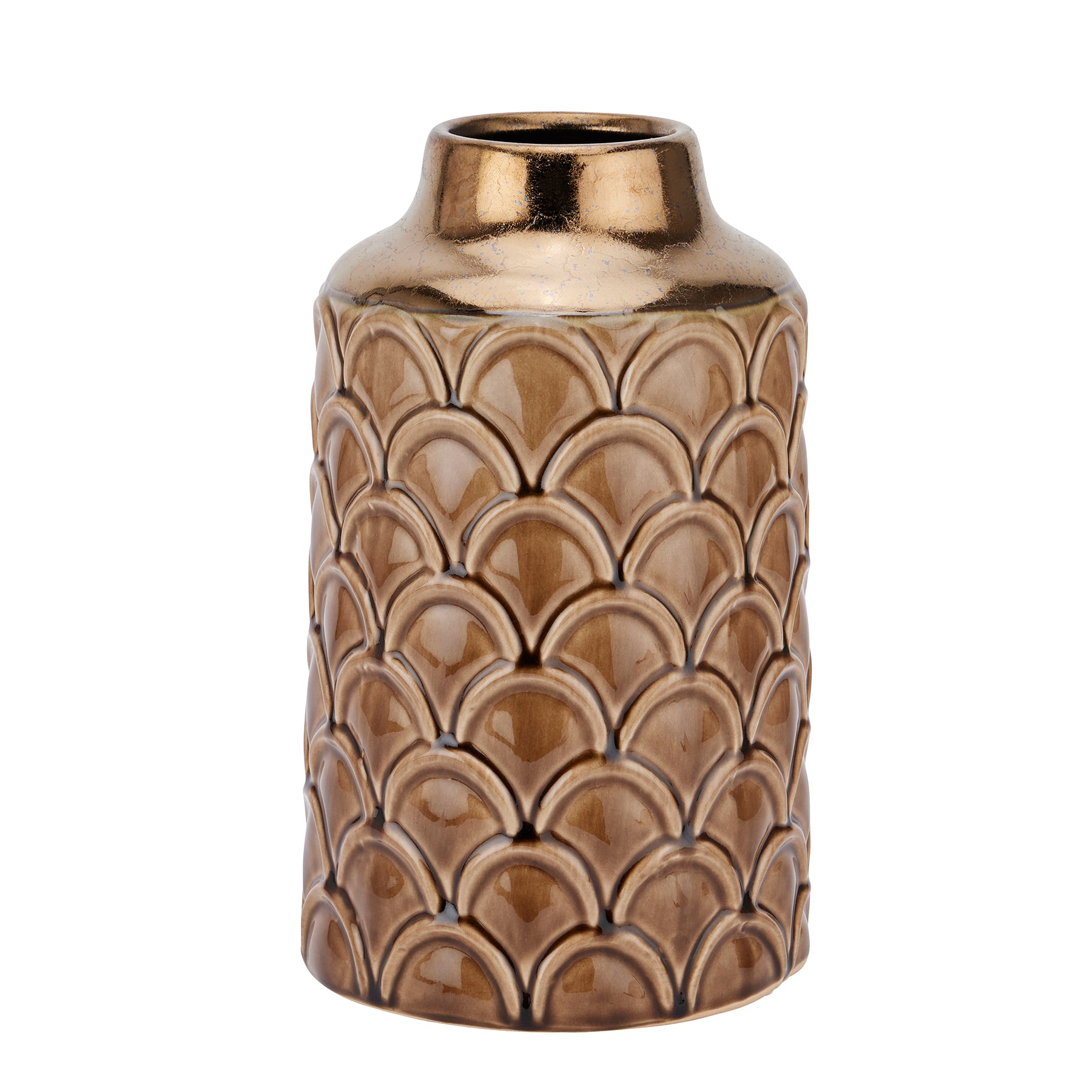 Seville Collection Small Caramel Scalloped Vase — main product view