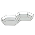Silver Hexagon Set Of Two Trays — main product view