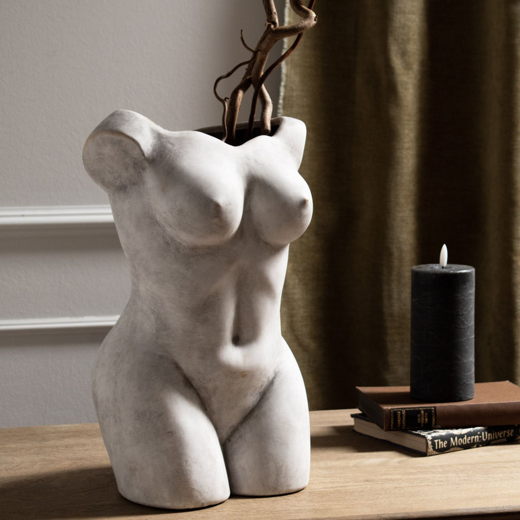 Female Figure Vase — alternative angle stone ceramic