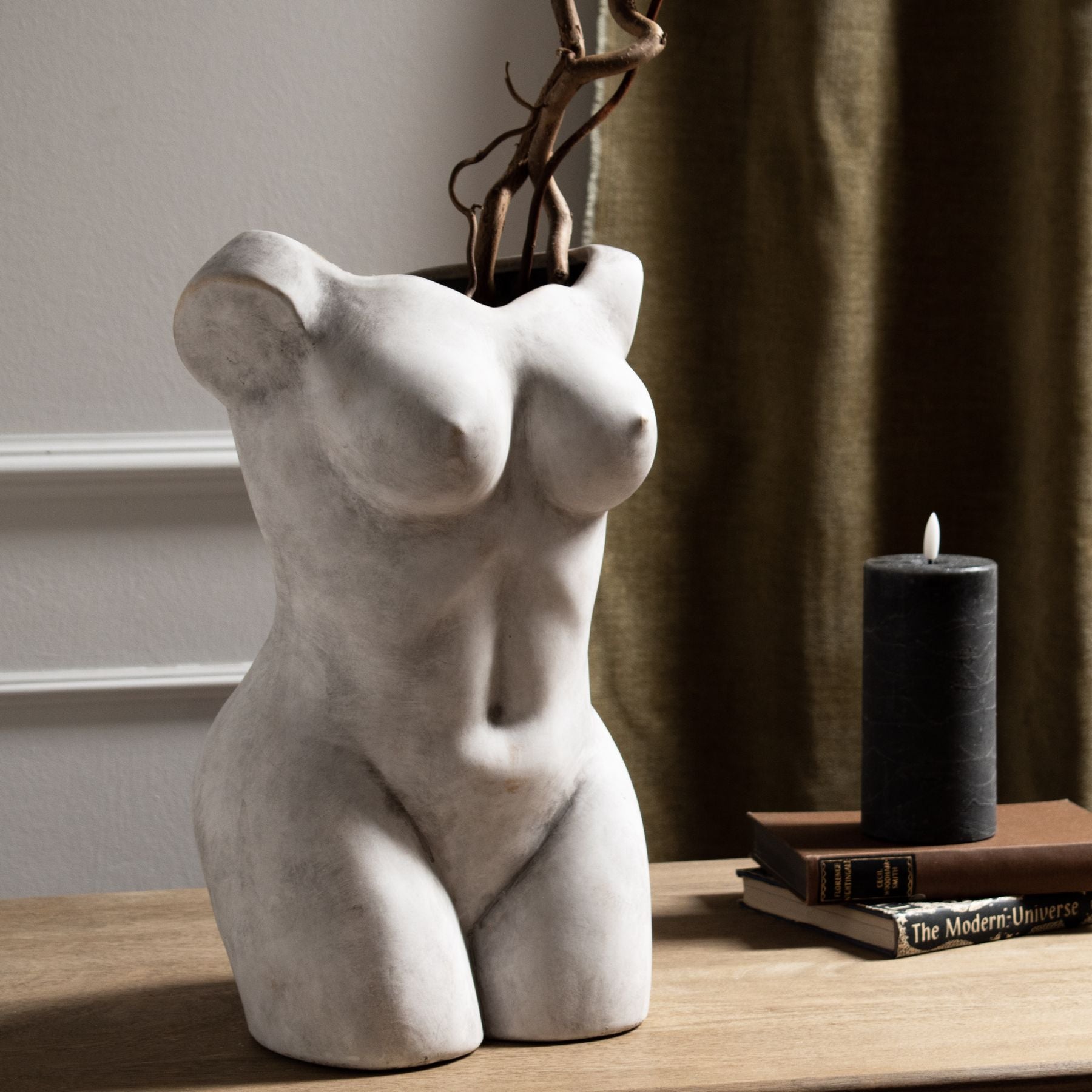 Female Figure Vase — alternative angle stone ceramic