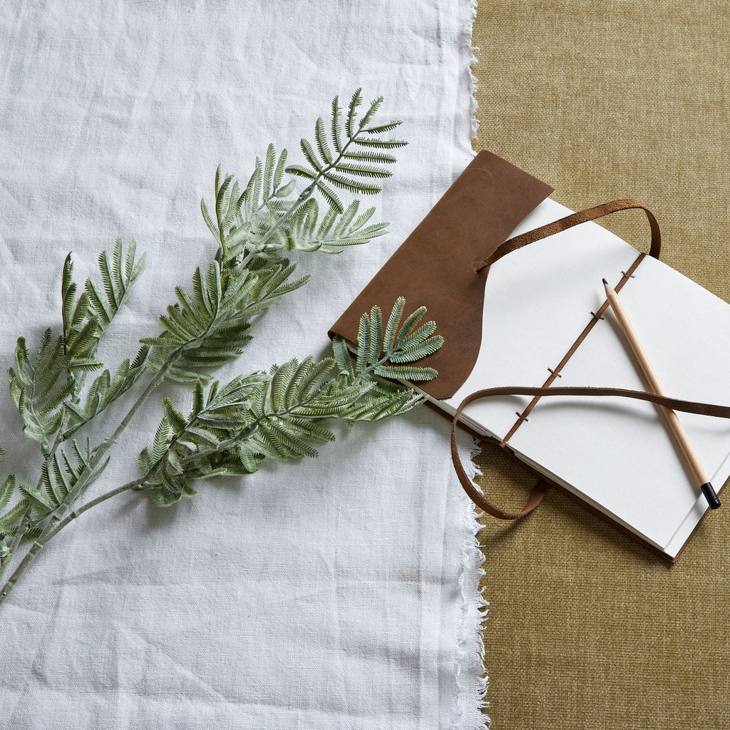 Artificial Silver Wattle Leaf, included in The Darcy Antique White Christmas Arrangement