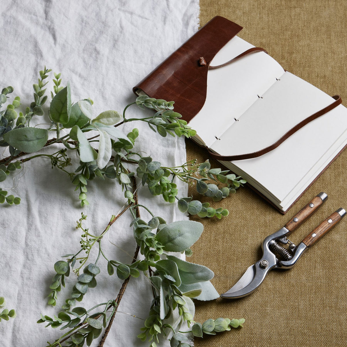 Artificial Winter Garland with Eucalyptus and Lambs Ear, further view