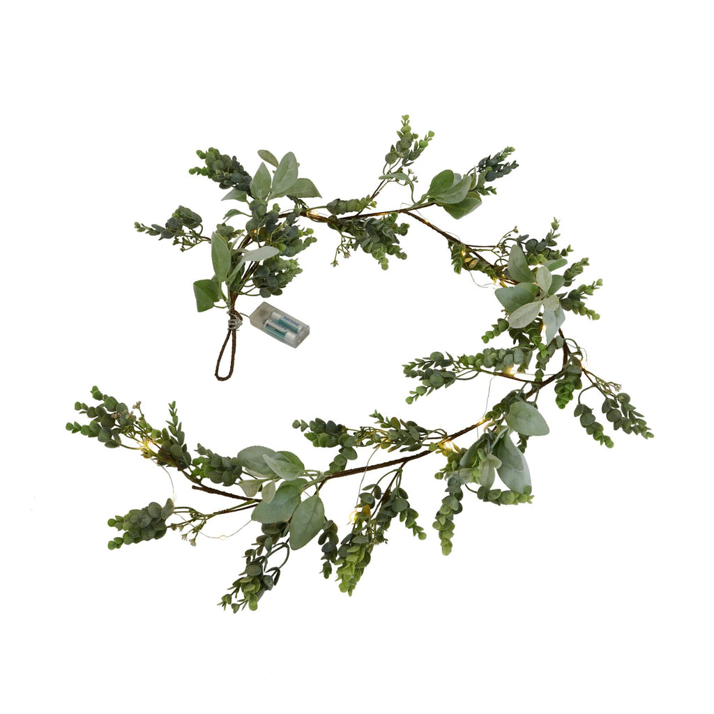 Artificial Winter Garland with Eucalyptus and Lambs Ear, main product view
