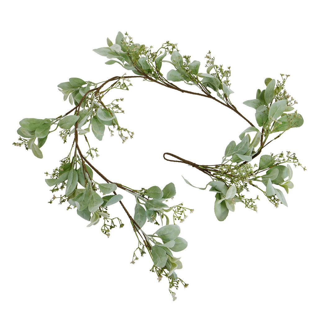 Artificial Winter Garland with Lambs Ear and Wax Flower, main product view