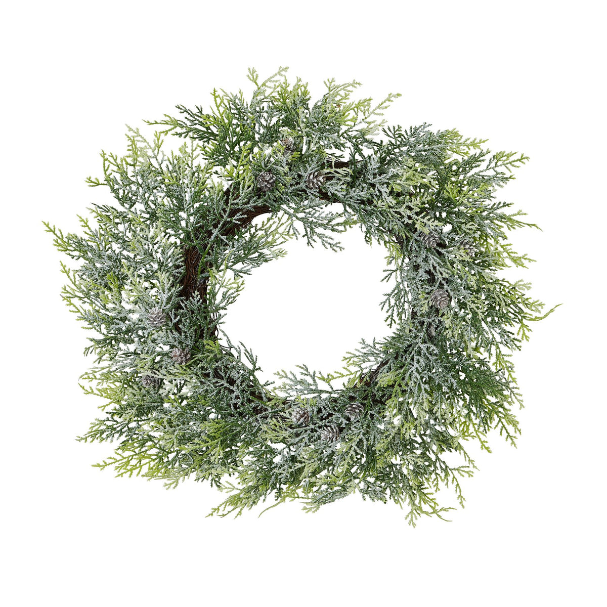 Artificial Frosted Pine Wreath with Pinecones, included in The Frosted Pine Door Wreath Set