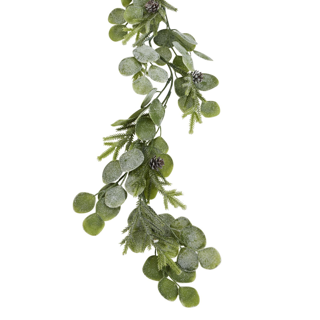 Artificial Frosted Pine & Eucalyptus Garland, alternative angle
