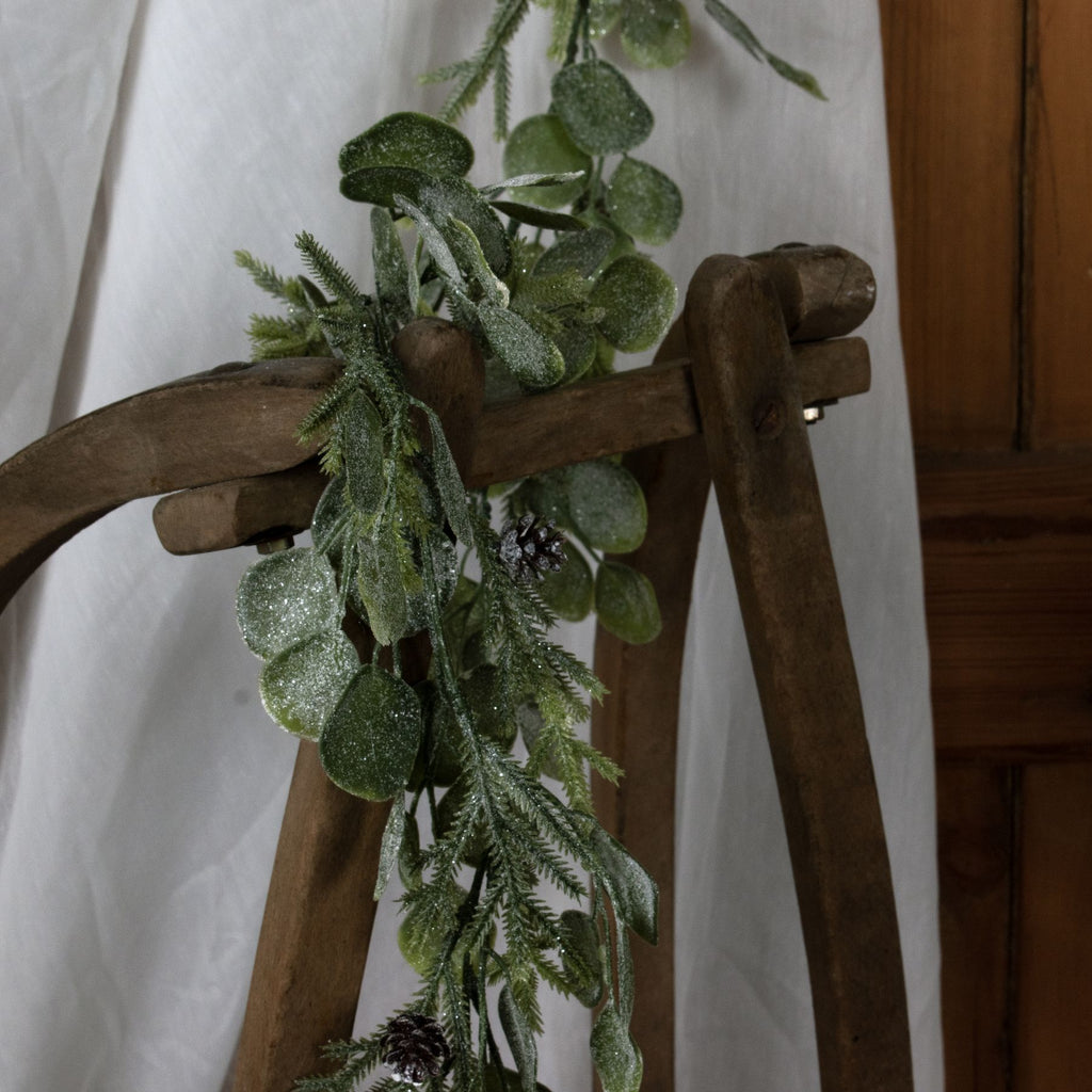 Artificial Frosted Pine & Eucalyptus Garland, further view
