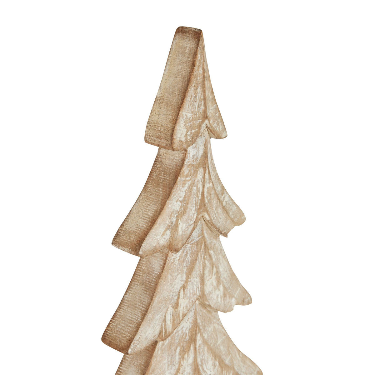 Carved Wood Large Christmas Tree, detail close-up