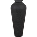 Matt Black Hammered Vase With Lid — main product view