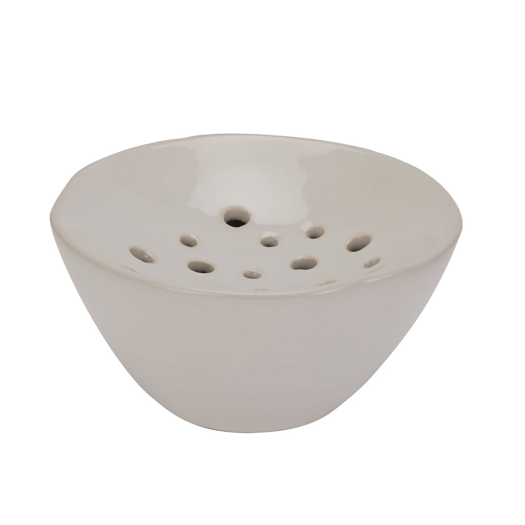 Off White Ceramic Flower Frog — main product view