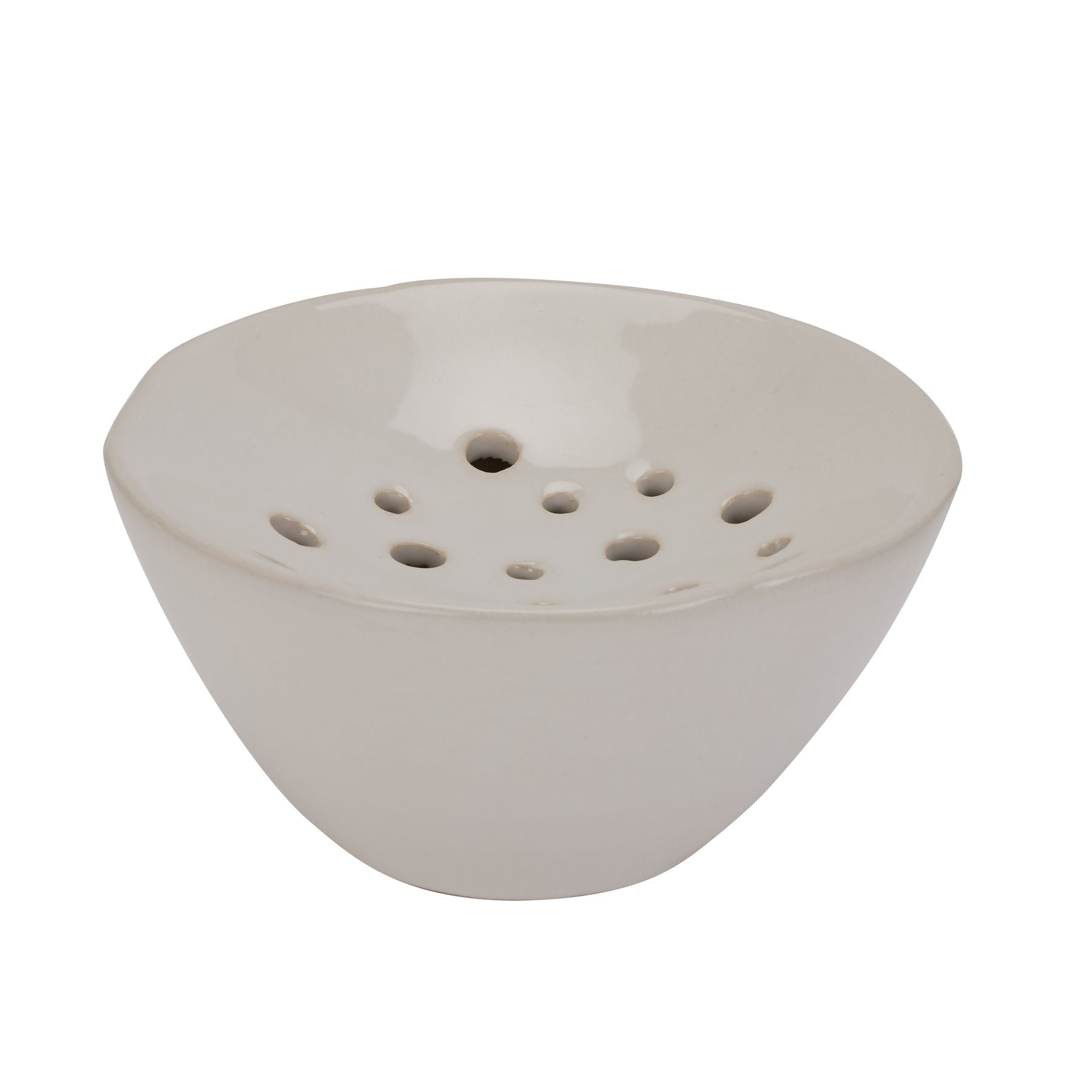 Off White Ceramic Flower Frog — main product view