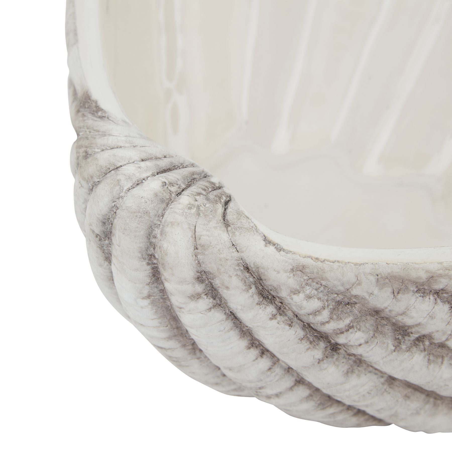 Siren Medium Ceramic Shell Bowl — detail close-up white ceramic