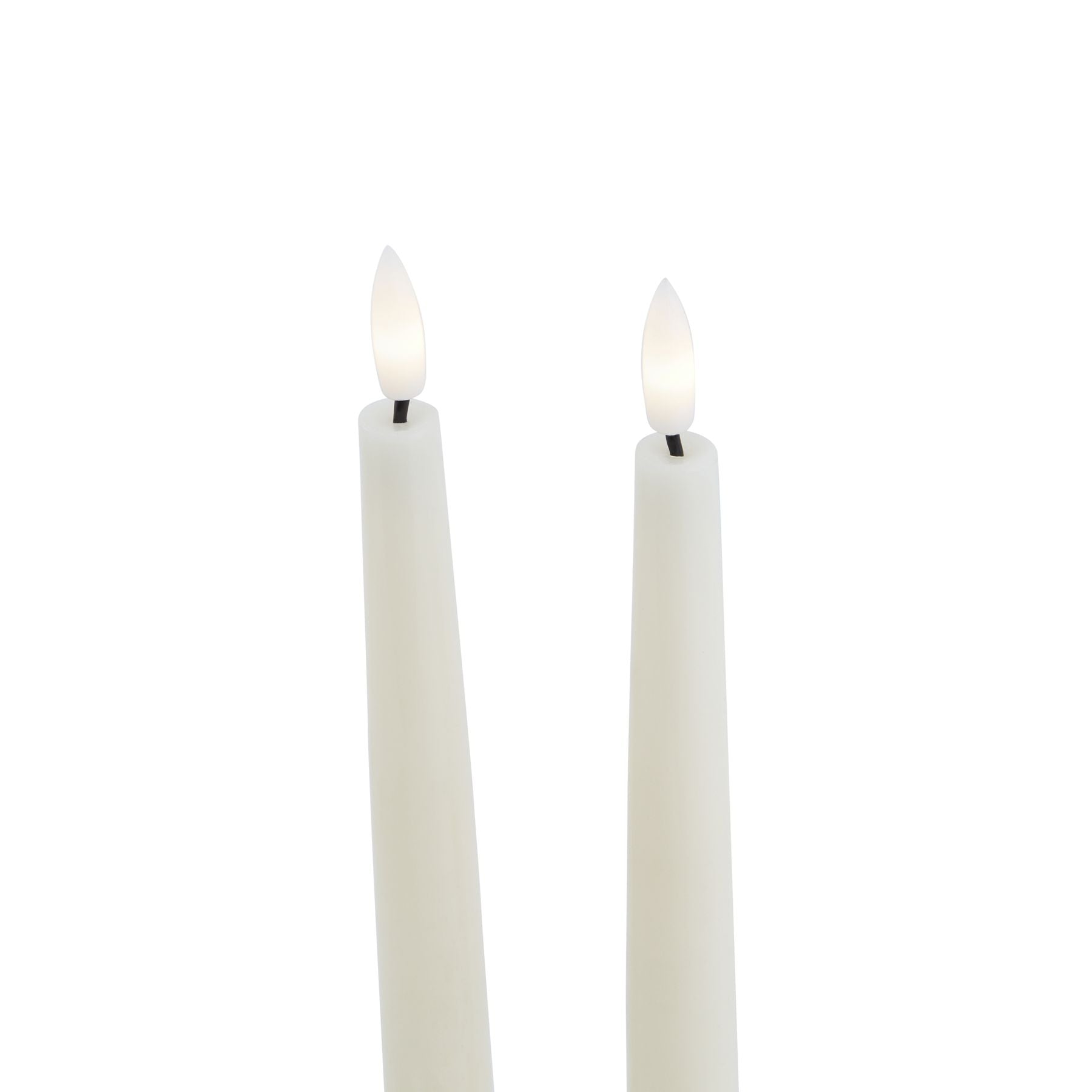 Luxe Collection S/2 Taupe LED Wax Dinner Candles — side view wax