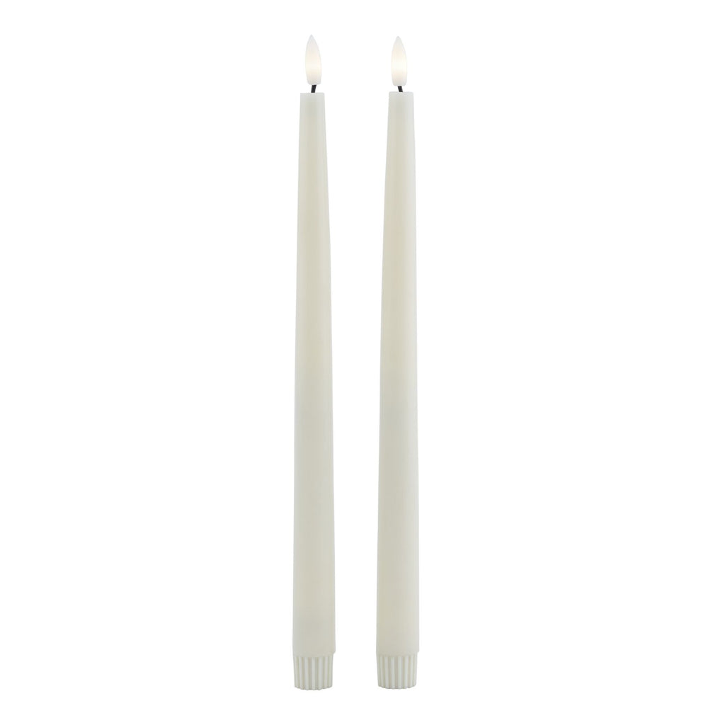 Luxe Collection S/2 Taupe LED Wax Dinner Candles — detail close-up wax