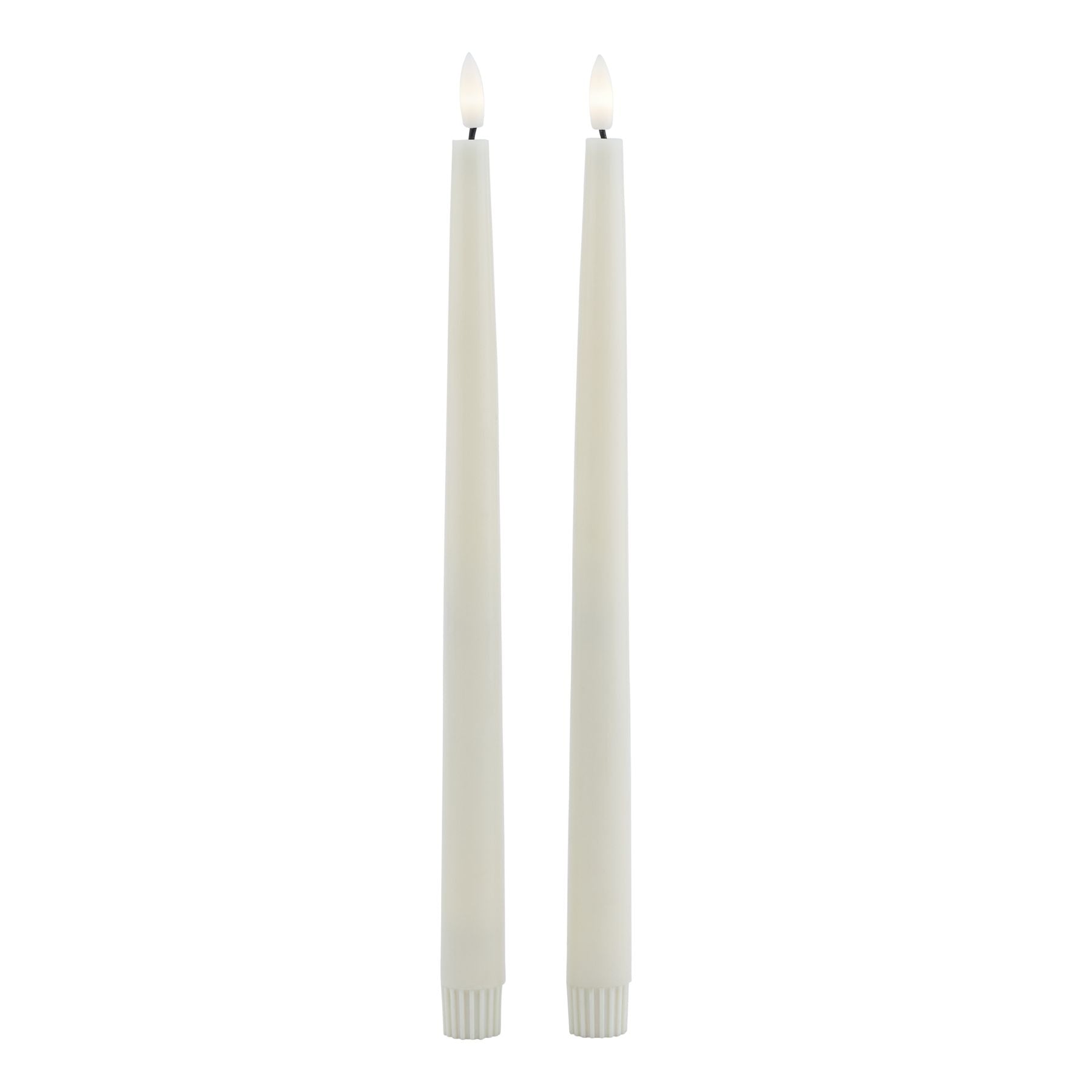 Luxe Collection S/2 Taupe LED Wax Dinner Candles — detail close-up wax
