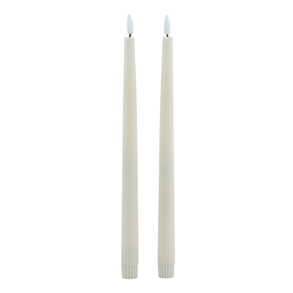 Luxe Collection S/2 Taupe LED Wax Dinner Candles — main product view