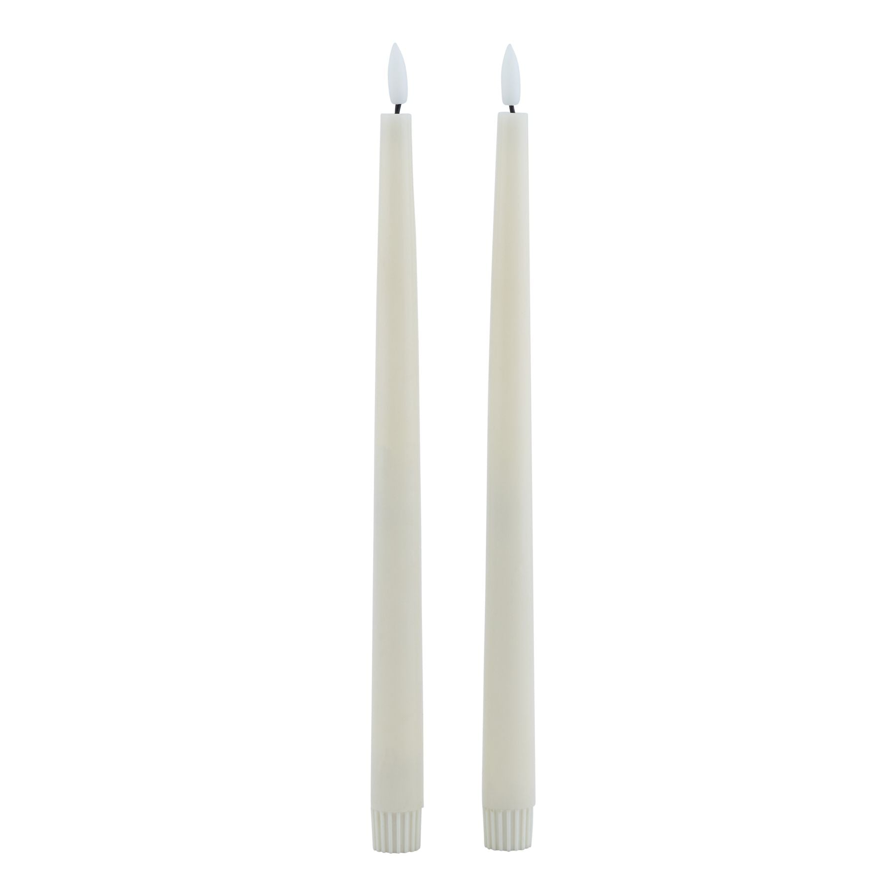 Luxe Collection S/2 Taupe LED Wax Dinner Candles — main product view