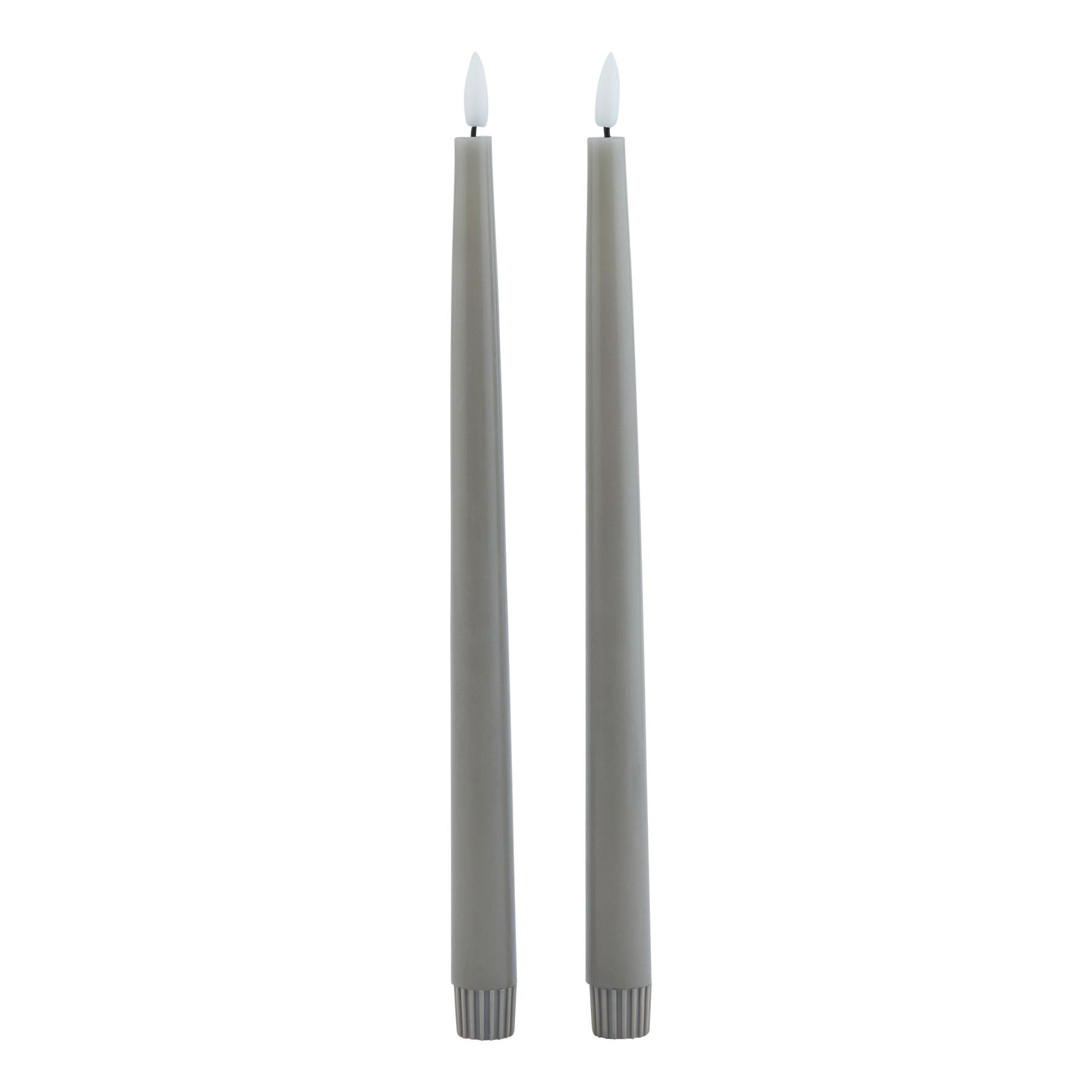 Luxe Collection S/2 Grey LED Wax Dinner Candles — main product view