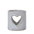 White Ceramic Heart Cut-Out Tealight Holder, main product view