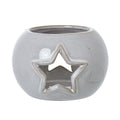 White Ceramic Star Cut-Out Round Tealight Holder, main product view