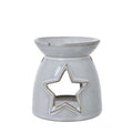 White Ceramic Star Cut-Out Wax Melt Tealight Holder, main product view