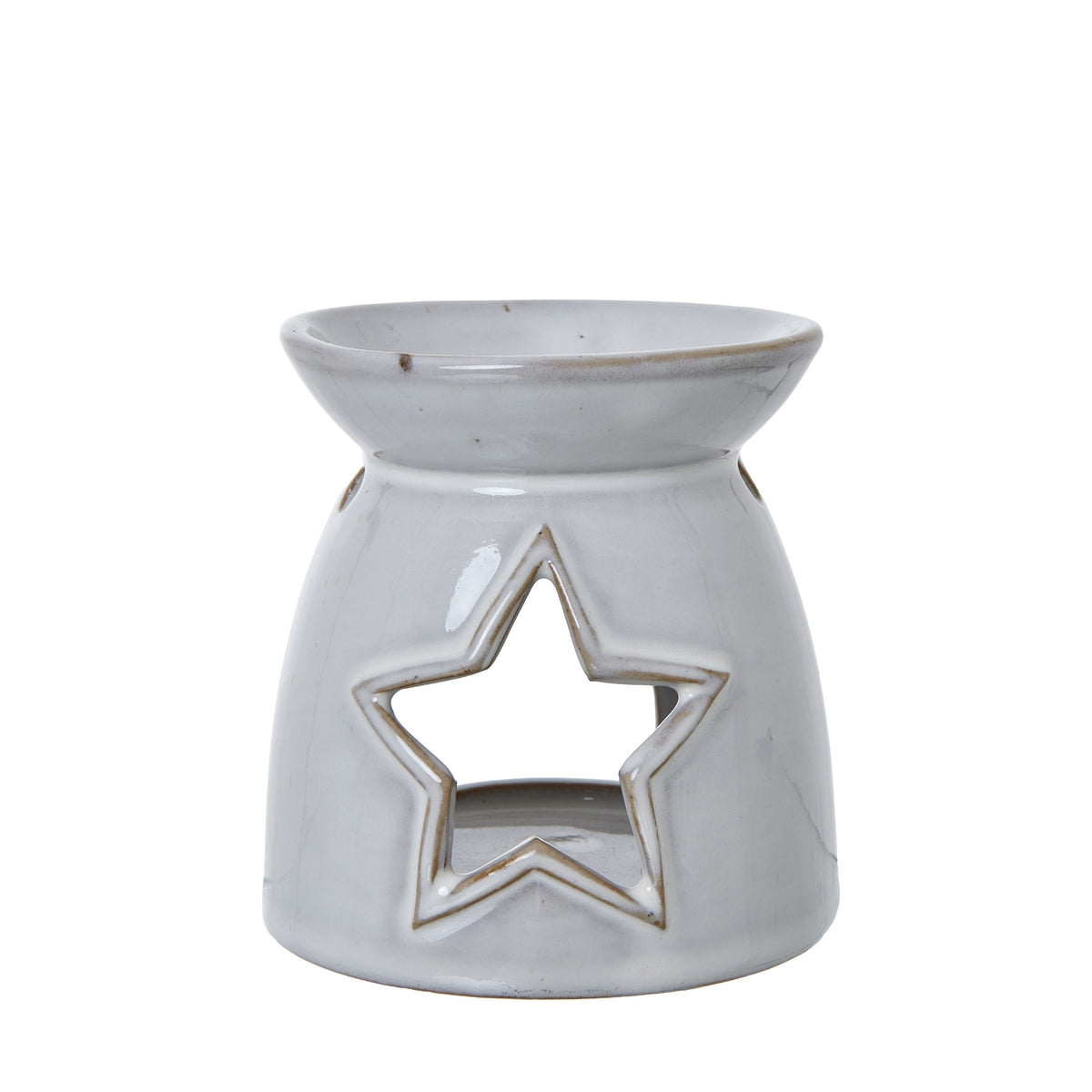 White Ceramic Star Cut-Out Wax Melt Tealight Holder, main product view