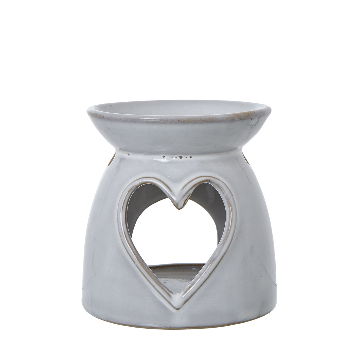 White Ceramic Heart Cut-Out Wax Melt Tealight Holder, alternative angle