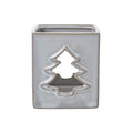 White Ceramic Tree Cut-Out Square Tealight Holder, main product view